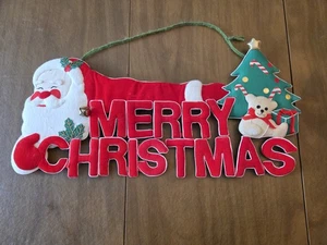 Vintage L'Art de Chine Frohe Weihnachten Borte rot Santa Deko Wandhänger tlc - Bild 1 von 18