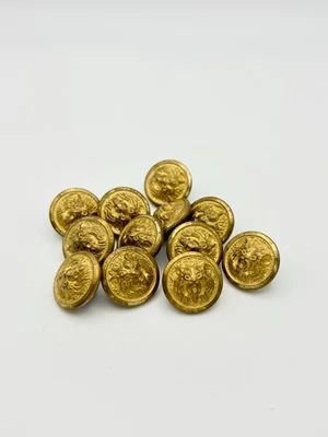 Set Of 12 Vintage Gold Tone Lion Head Metal Buttons - Image 1 of 4