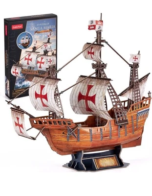 Santa Maria Ship 3D Model Jigsaw Puzzle 204 Pieces by CubicFun - Image 1 of 2