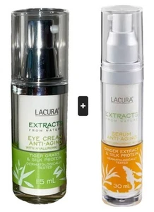 1 X LACURA EYE CREAM ANTI-AGING 15mL + 1 X LACURA SERUM ANTI-AGING 30mL DUO - Picture 1 of 3