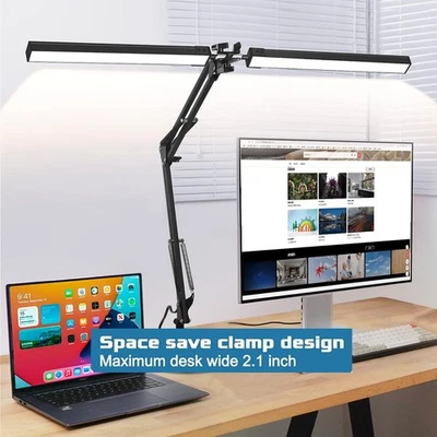 LED Desk Lamp 24W Brightestwith Table Lamp Clamp Desk Light Flexible Swing Arm - image 1 of 4