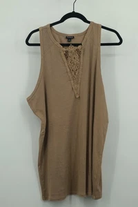 Torrid Women's Cotton Modal Rib Notch Neck Crochet Inset Tank Top Plus Size 4 - Picture 1 of 5