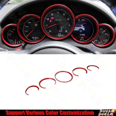 Ajuste para Porsche Cayenne 2011-2017 rojo brillante velocímetro panel cubierta embellecedor Foto 1 de 4