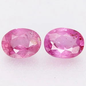 Par 2 piezas/0,55 quilates de ancho tamaños mixtos ovalados zafiro rosa térmico natural, Madagascar - Imagen 1 de 4