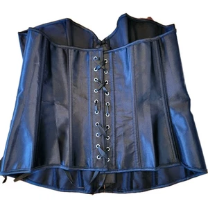 Women's Stretch Corset With Hook Front Closure Size 3XL Black Polyester  - Foto 1 di 12