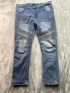 Jean WIAMEA ajustado elástico apilado en la calle para hombre talla 42x32 azul bigote desvanecido - Imagen 1 de 14