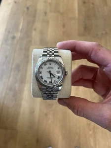 Rolex Datejust 36mm Watch Men's Stainless Steel 2016 White Roman Numeral - Picture 1 of 8