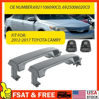 2x For 12-17 Toyota Camry Code 1G3 Magnetic Gray Metallic Handle Rear LH&RH B Foto 1 de 4