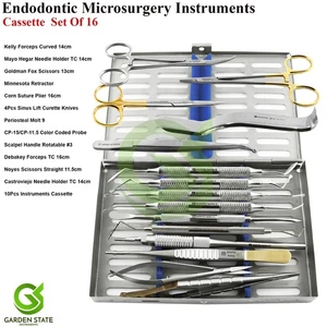 Kit Microchirurgia Endodontica Strumenti per Implantare Dentale Cassetta Set di 16 - Foto 1 di 17