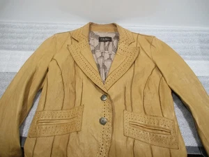 Cole Haan Collection Damen 100% weiches Lammleder hellbraun Lederjacke Vintage - Bild 1 von 23
