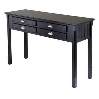 Mesa consola madera rectangular negra de 48 pulgadas con cajones 20450 Foto 1 de 4