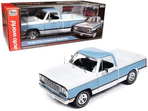 1/18 1977 Dodge D100 Auto World Pick Up Truck blu e bianco - Foto 1 di 4