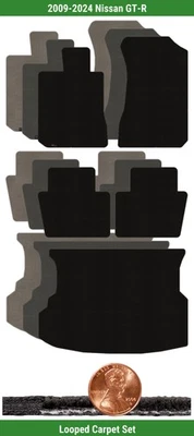Juego de alfombrillas clásicas personalizadas para Nissan GT-R 2009-2024 (5 piezas) #1040 Foto 1 de 4