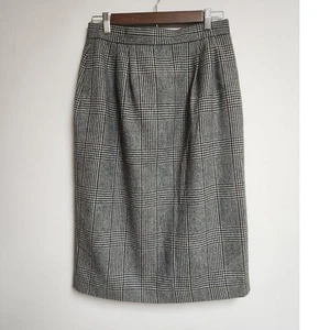 Vintage Marienkäfer Rock Damen 12 Hahnentritt Glen Plaid Tweed Wolle Academia  - Bild 1 von 10
