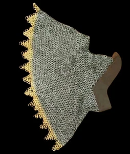 Nuevo Collar de cota de malla de 8 mm plano remachado con anillo de latón en zig-zak regalo del día del padre - Imagen 1 de 6