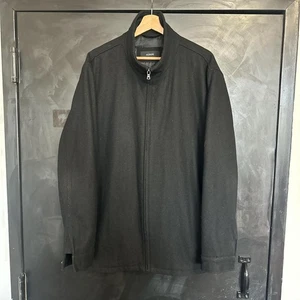 Vintage Alfani Wool Blend Full Zip Jacket Long Sleeve Black Size Large - Picture 1 of 3