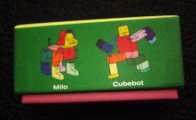 Areaware Multi-Colour Cubebot Wooden Puzzle 2 PACK WITH MILO DOG & CUBEBOT RARE! - Image 1 of 2