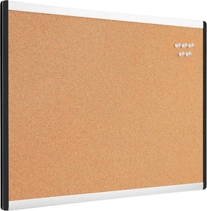 Amazon Basics Rectangular Cork Board with Aluminum/Plastic 1-Pack, Brown  - Picture 1 of 9