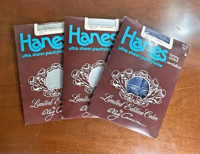 3 Pantimedias Sandalia Hanes Ultra Transparente De Colección A Olga Cassini 710 Azul Gris Nuevo de Lote Antiguo Foto 1 de 4