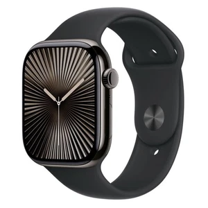 Apple Watch Series 10 GPS + Cellular 46mm Slate Titanium Case with Black Sport B - Foto 1 di 1