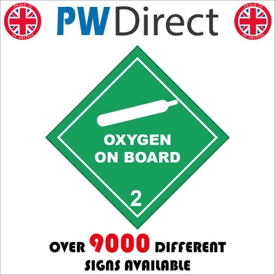 SIGN Oxygen On Board Transport Carriage Road Vehicles Emergency Accident HA243P - Image 1 of 4