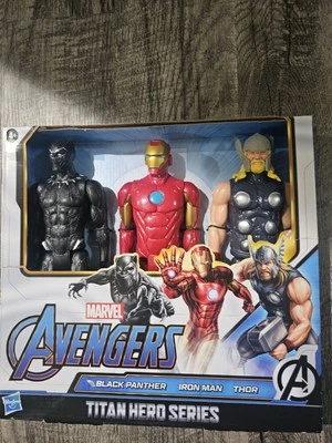 Экшн-фигурки Avengers Titan Hero Series Black Panther, Iron Man & Thor упаковка 3 шт. - Изображение 1 из 2