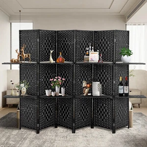 6 Panel Room Divider, Wooden Screen Folding Portable Privacy Partition Screen - Picture 1 of 8