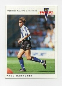  Panini 92 cards Official Players Collection 1992 Paul Warhurst Sheff Wednesday