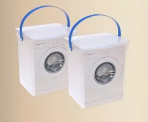 2 Stück 5L Waschpulverbox Klammerkorb Waschmittelbehälter Weißwäsche Buntwäsche - Bild 1 von 1