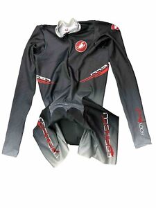 Castelli Body Paint Cycling Full body suit  w/padding Mens Sz M Black/grey