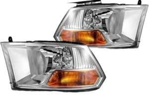 Headlights Assembly For 2009-2012 Dodge Ram 1500 2500 3500 Chrome Housing Set - Bild 1 von 3