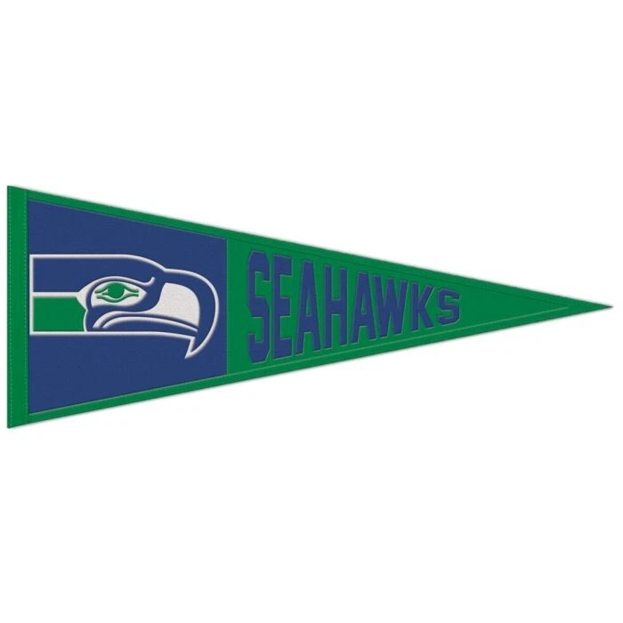 Banderín Seattle Seahawks Throwback NFL lana bordada 13" X 32" Foto 1 de 1