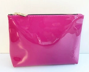 YSL Beauty Fuchsia Patent Leather Makeup Cosmetic Bag / Pouch / Clutch, NEW - Picture 1 of 7