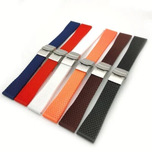 18 20 22 24mm Quick Release Switch Wrist Strap Silicone Strap Ear Mesh Tire - Picture 1 of 18