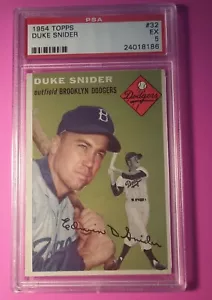 1954 TOPPS #32 DUKE SNIDER DODGERS HOF PSA 5 - Picture 1 of 4