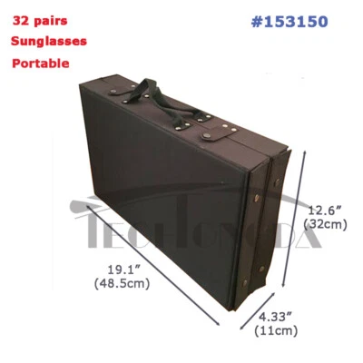 32 Pairs Sunglasses Portable Eyeglasses Display Case Eyewear Suitcase Balck - Image 1 of 4