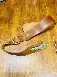VINTAGE Handmade Simboli 078/250 NUMBERED Leather & Brass Belt Cumberbun 31”-35” - Picture 1 of 6