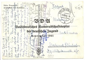 GERMANY WW II 1941  SPEC PPC -UNSERE PANZERWAFFE- FELDPOST KÖLN-DEUTZ h -  F/VF - Picture 1 of 2