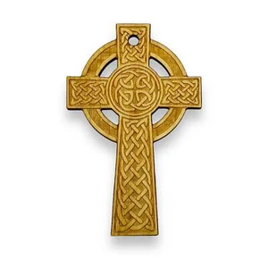 Ornament - Celtic Cross - Raw Wood 2x4in - Picture 1 of 8