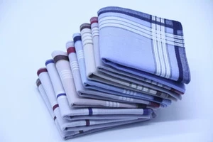 40x40cm Mens Handkerchiefs 100% Cotton Pocket Square Hanky Handkerchief 4Pcs - Picture 1 of 7