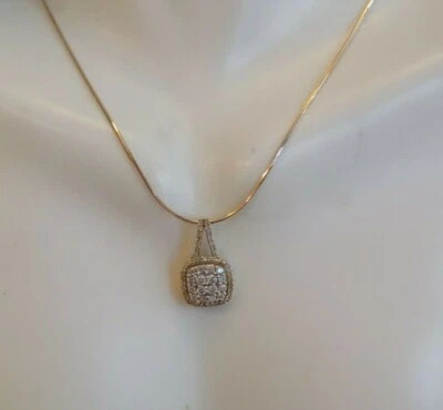 Colgante de diamantes 14k con cadena de oro eterno 14k 22 pulgadas Foto 1 de 4