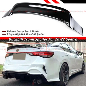 FOR 2020-2022 NISSAN SENTRA R STYLE GLOSS BLACK HIGH KICK DUCKBILL TRUNK SPOILER - Picture 1 of 4