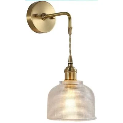 HOREVO Lighting Fixtures Brass Vanity Bathroom E26 Champagne Brass and Glass - Image 1 of 4