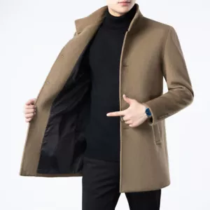 Wollmantel Herren Mittellang 2025 Winter Neu Trenchcoat Freizeit Wollmantel Männer - Bild 1 von 24