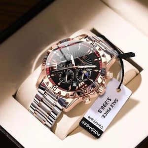 Poedagar Luxury High Quality Watch for Man Waterproof Luminous Chronograph Date - Picture 1 of 6