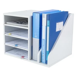 WUH66Wood Desktop File Holder Organizer Mail Sorter For File Folders, Mails - Picture 1 of 12