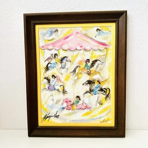 Vintage DeGrazia "JOY and MUSIC" signiert 1981 Lithographie Karussell nummeriert gerahmt - Bild 1 von 6