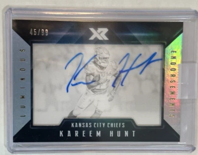 2017 Kareem Hunt Panini XR Luminous RC AUTO SP /99 KC Chiefs!!! - Image 1 of 2