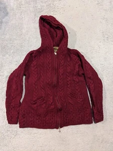 Inis Crafts Sweater Womens Small Wool Ireland Thick Cable Knit Heavy Sweatshirt - Picture 1 of 8
