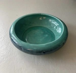 Royal Haeger Drip Glazed Turquoise Teal Bowl 50s MCM #095 Vintage Ceramic - Picture 1 of 5